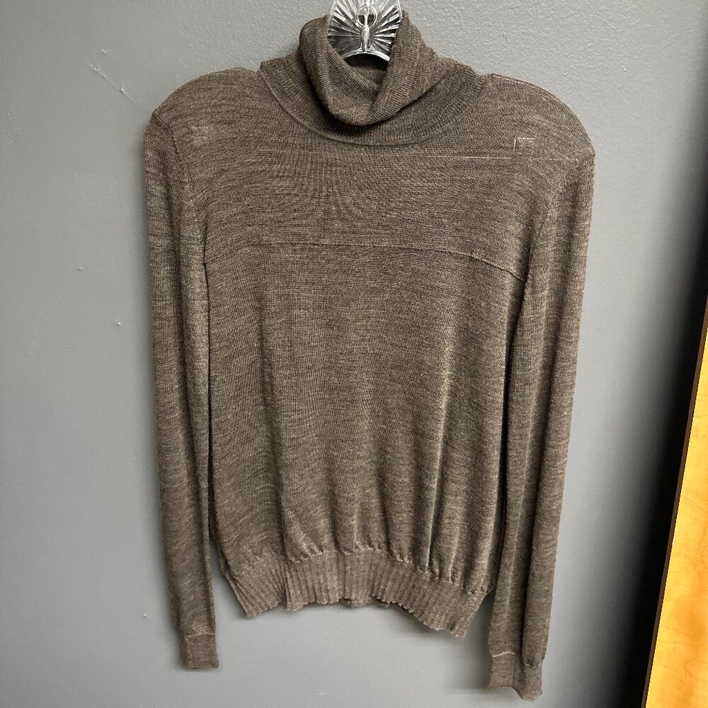 Worth 100% Wool Brown Lightweight Long Sleeve Turtleneck Womens Size 8 Sweater